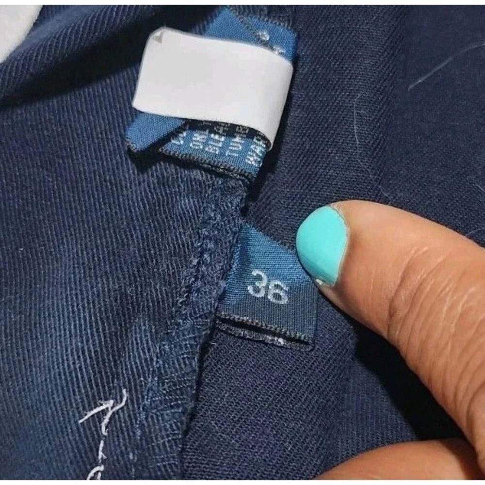 Vtg Polo Golf  Ralph Lauren Shorts Mens 38 Blue Linen Chino Pleated Preppy Solid